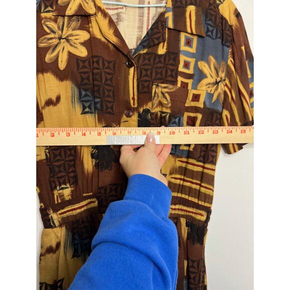 Vintage 80's DPS Petite Shorts Romper Playsuit Sz SM Brown,Tan,Black - Picture 6 of 9